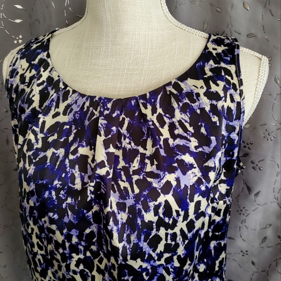 KENNETH COLE REACTION Blue and White Blouse, S - Picture 1 of 10